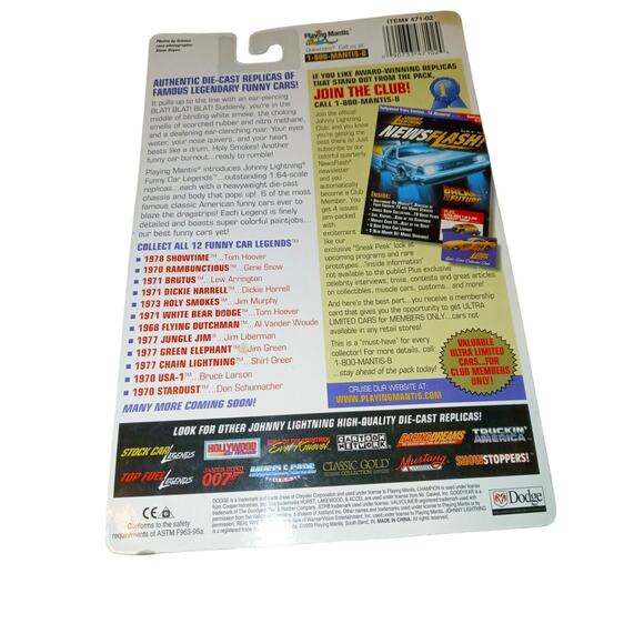 Johnny Lightning Funny Car Legends: Tom Hoover Showtime Chevrolet Corvette New - Picture 2 of 3